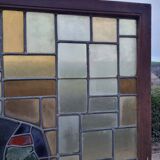 Large signed stained glass window