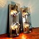 Pair of chrome metal and smoked glass wall sconces, 1970s.