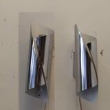 Pair of 70s/80s bidirectional chrome wall lights