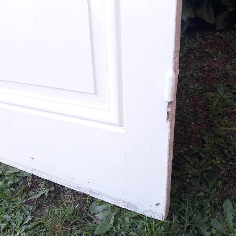 Communication door H218.5xL80cm, old panelled and moulded.