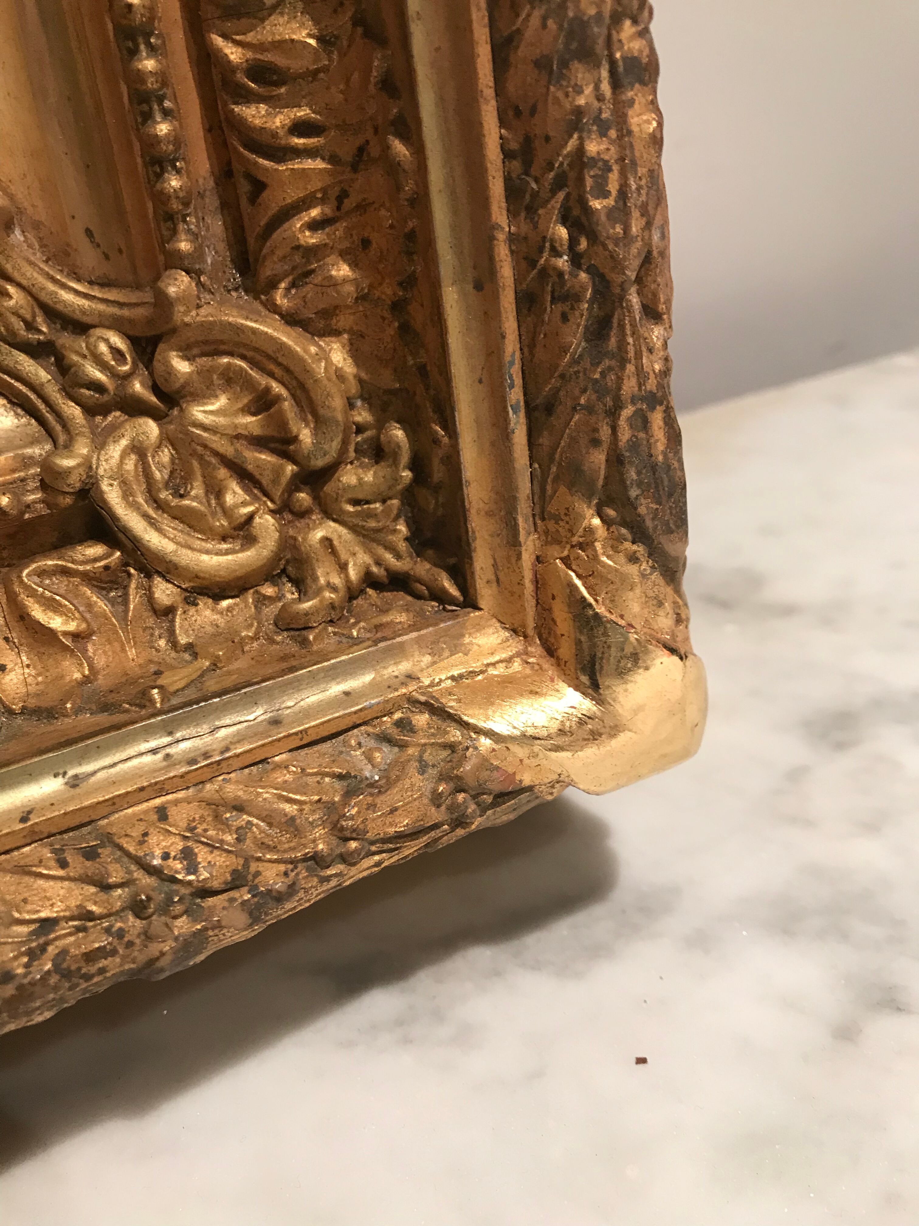Mirror Louis XVI 19th golden 61x78cm