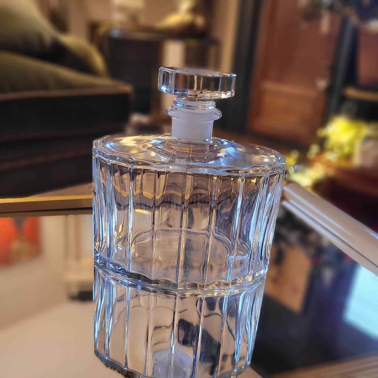 Molded glass carafe – perfume bottle style – 1970s–1990s