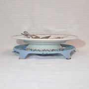 Dish in Earthenware of Creil and Montereau model Marine, iron earth, compotier