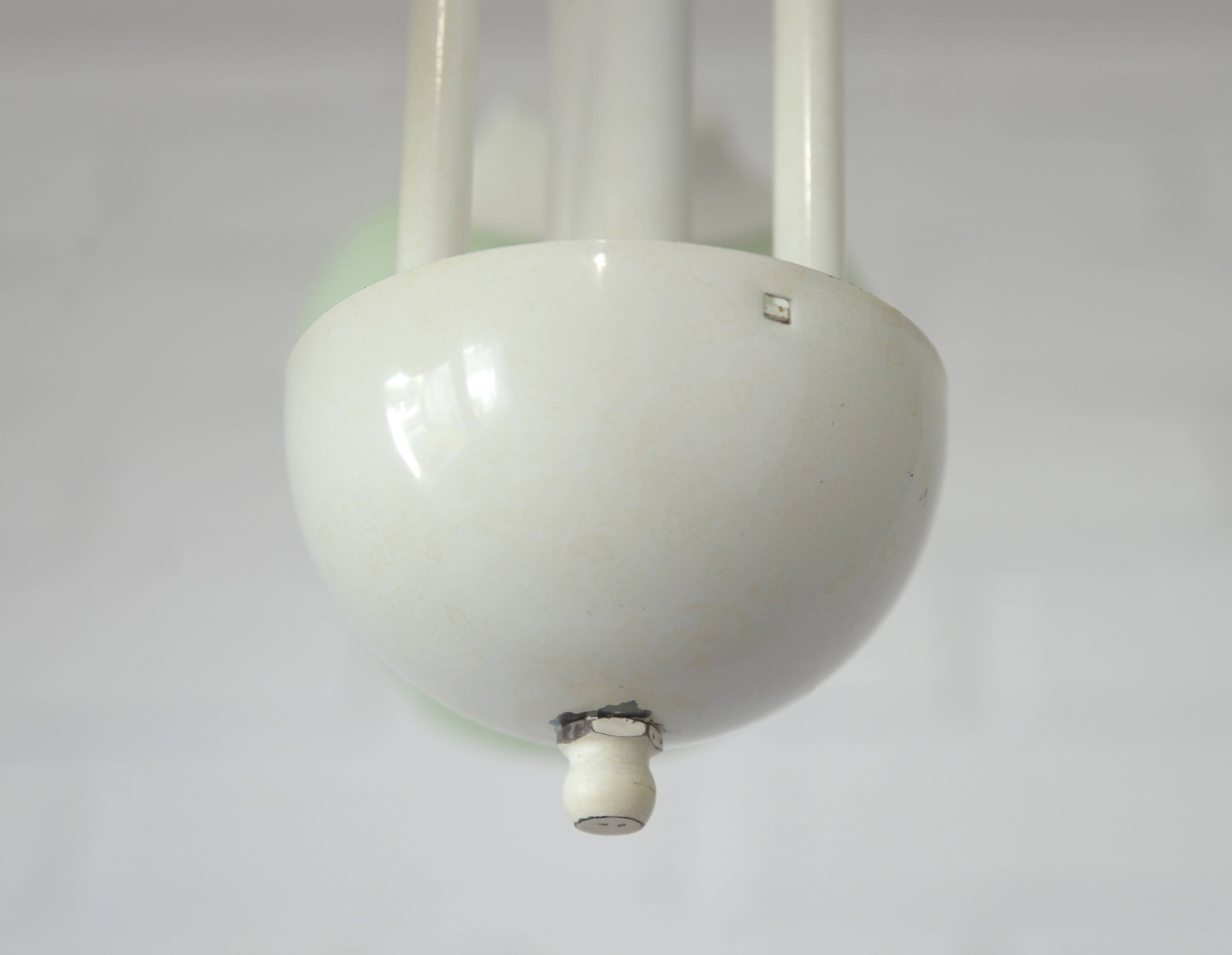 Vintage Elegant Pendant Lamp, Shabby Chic White Chandelier, Mint Green