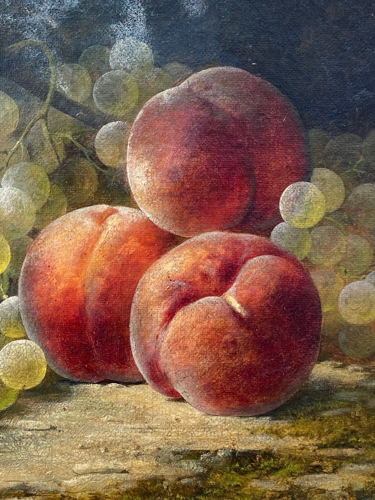 Still life by joseph eugene gilbault 85 peaches and bunches of grapes