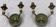 Pair of modernist bronze sconces & vintage crystal balls