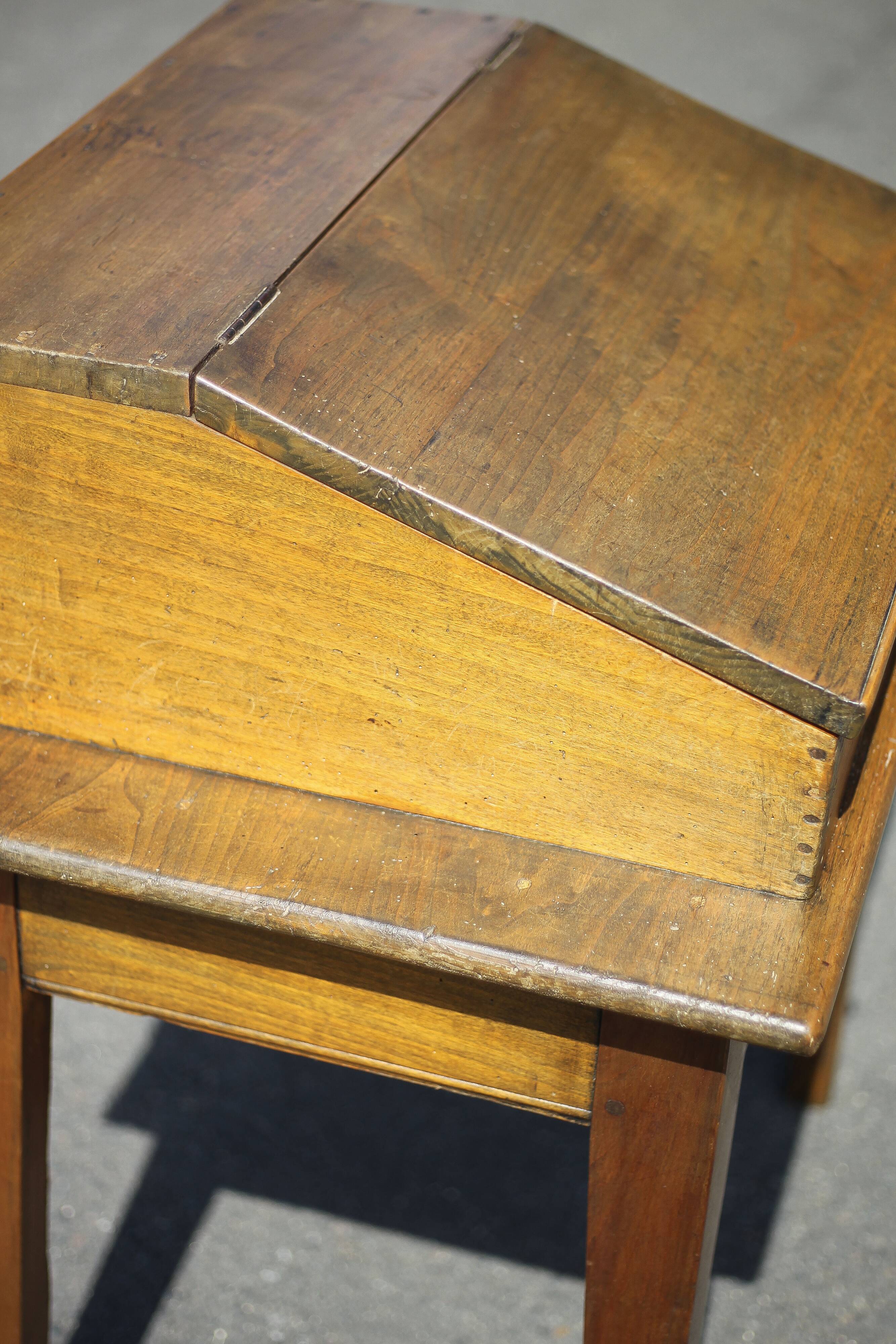 Vintage wooden writing desk, vintage wooden desk, desk secretary, wooden furniture, decoration