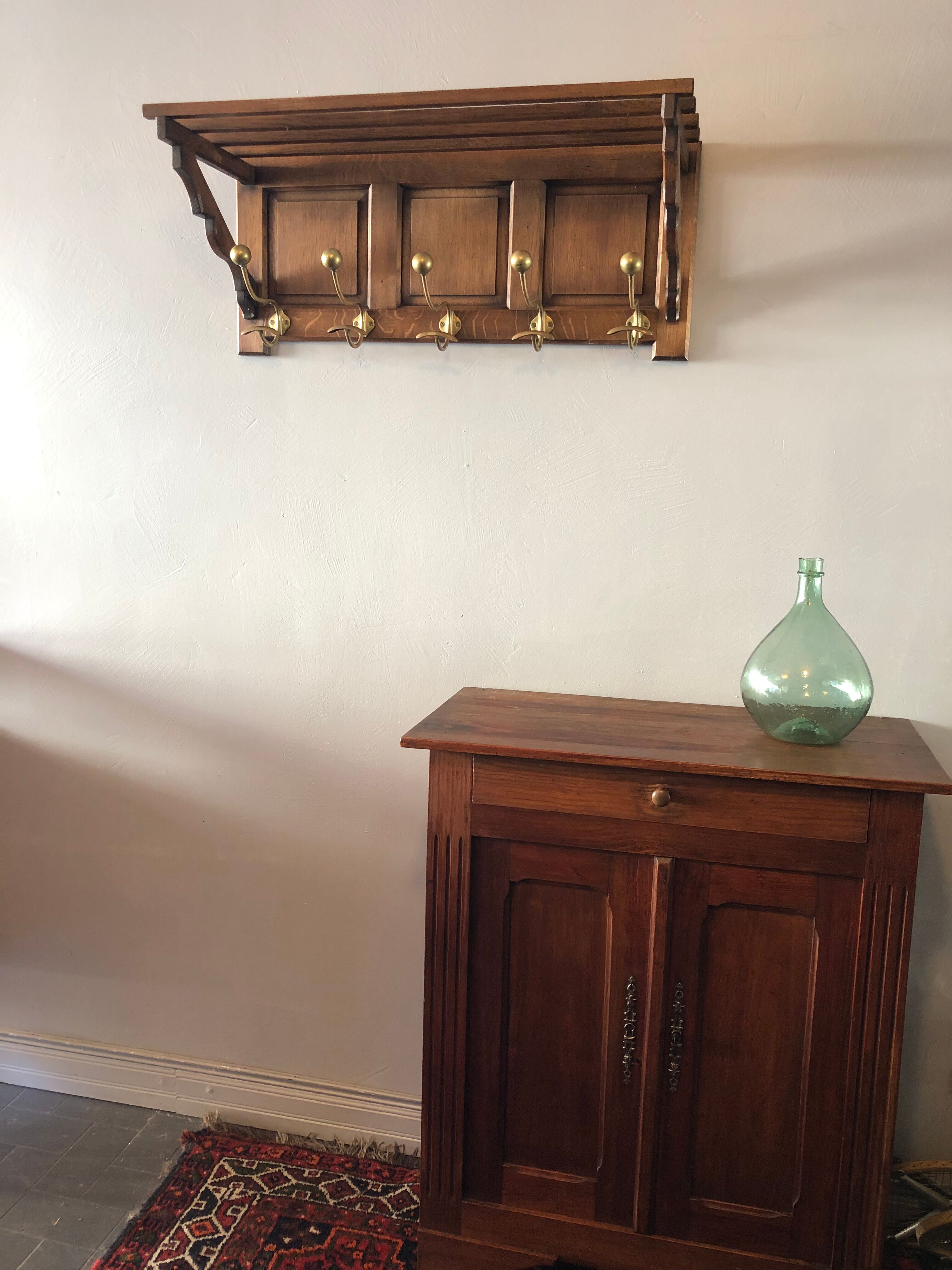 Solid oak coat rack, 30s/40s