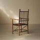 Brutalist armchair made of hazel branches, circa 1970.