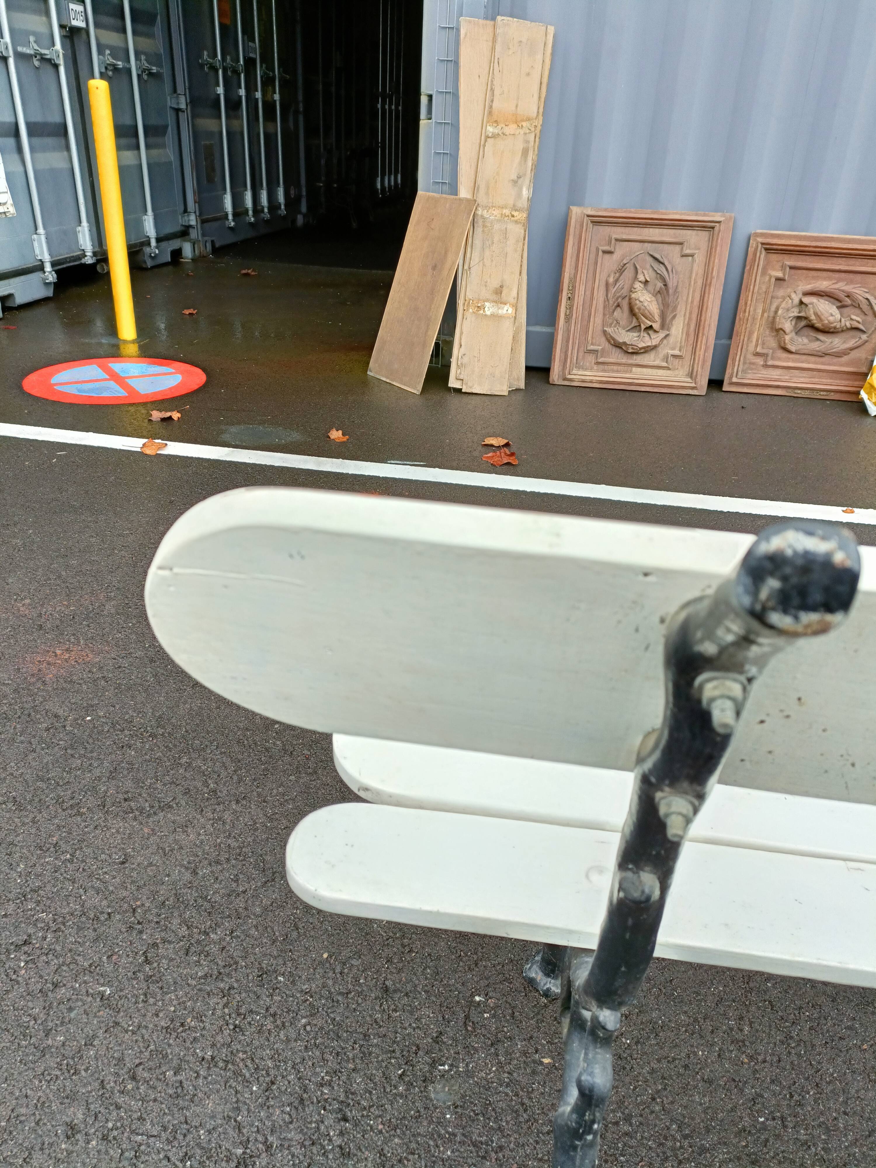 Garden bench old cast iron feet