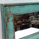Mirror wood old teak patina blue 57x3x34cm 1