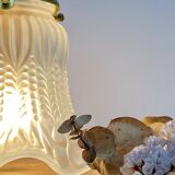 Vintage tulip walker in frosted glass