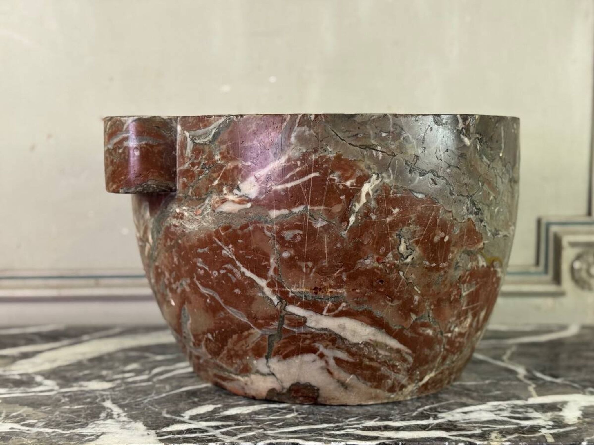 Large marble mortar from Rance, 18th century