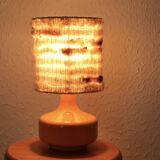 Orange lamp with wool lampshade, 70s