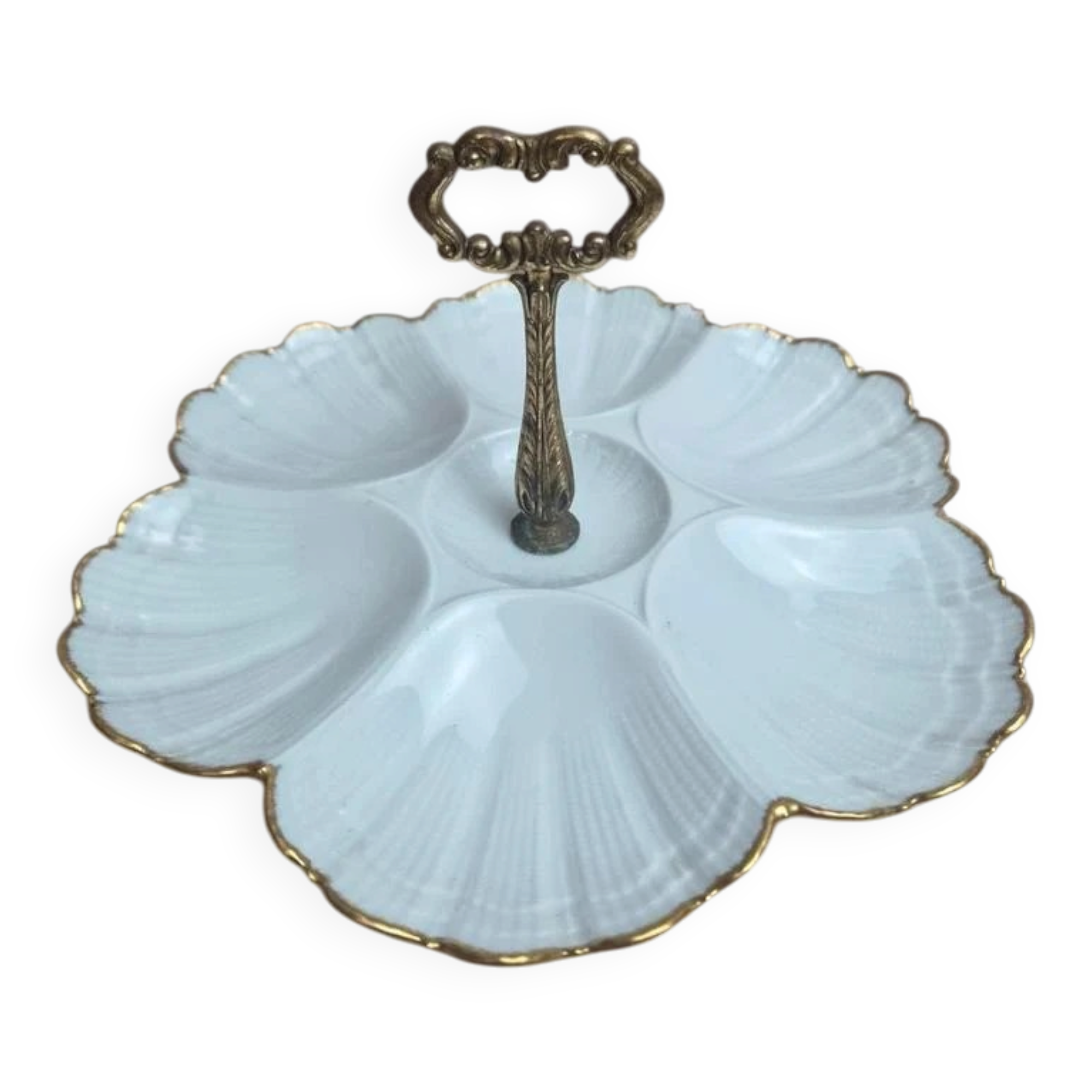 Servant Limoges Ribes – Gilded porcelain 6 shells
