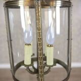 Mid-Century Metal & Glass Pendant Lamp