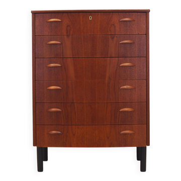 Teak chest of drawers, Danish design, 1970s, production: Denmark