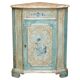 Buffet d'angle vintage peint main style français dessus marbré