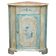 Vintage corner buffet hand-painted in French style with a marble top.