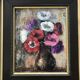 Huile sur toile Bourganel 1978 bouquet de fleurs