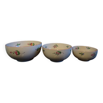 Set of 3 Lunéville salad bowls Kg Réverbère
