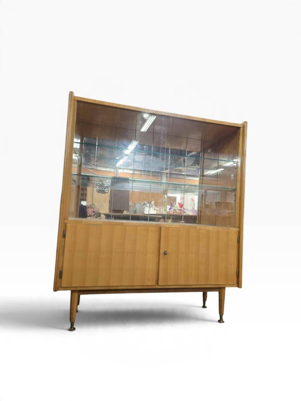 Vintage wooden display cabinet / multi-level display / bar furniture
