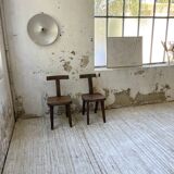Pair of Aranjou elm “T” chairs