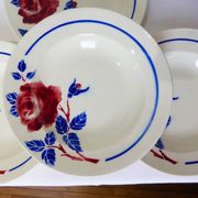 4 assiettes creuses vintage de K&G Luneville modèle Chantal 220516