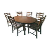 Ercol saville extendable dining table with 6 penn chairs in golden dawn