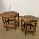 Pair of small side tables / Rattan sofa ends
