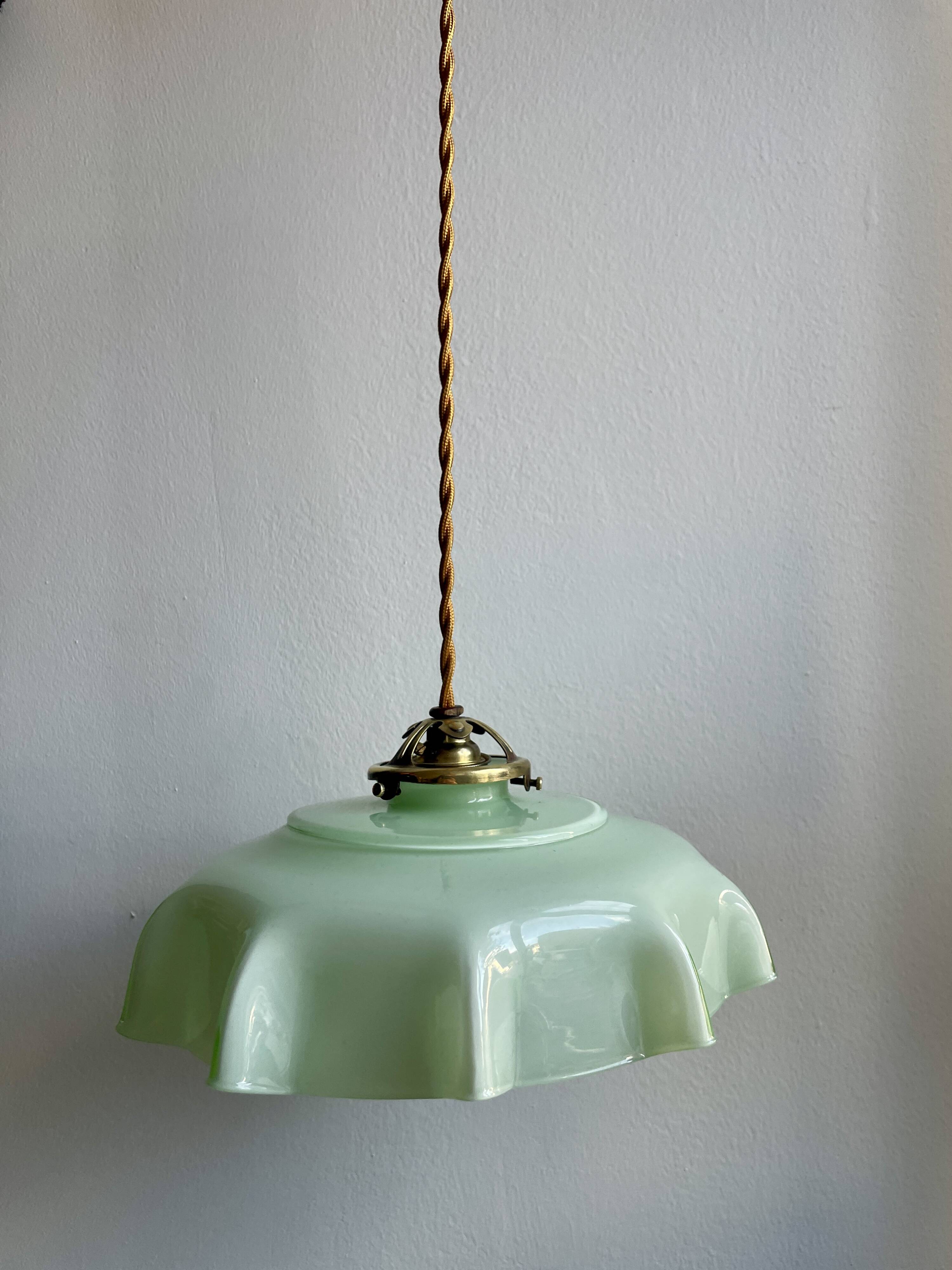 Vintage opaline pendant light