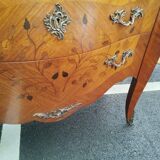 Old louis xv style marquetry chest of drawers