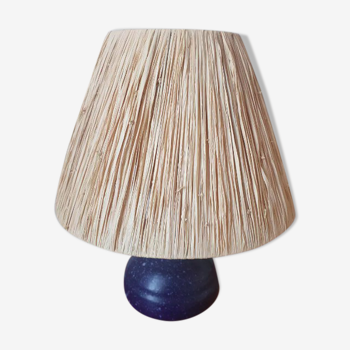 Ball lamp in marsh sandstone and raffia 1960