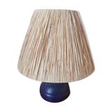 Ball lamp in marsh sandstone and raffia 1960