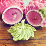 Raspberry barbotine pitcher and teapot