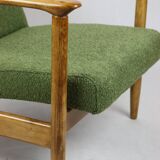 Light Green Boucle GFM-142 Armchair attributed to Edmund Homa, 1970s