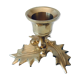 Candlestick in brass holly design