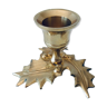 Candlestick in brass holly design