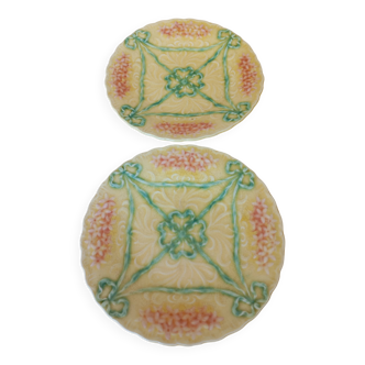 Plates in old Sarreguemines slip