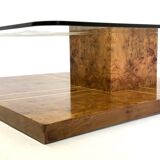 Table basse vintage de Smania en bois de ronce