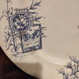 French vintage large serving plate, R. Lafitte, Terre de Fer, Salins
