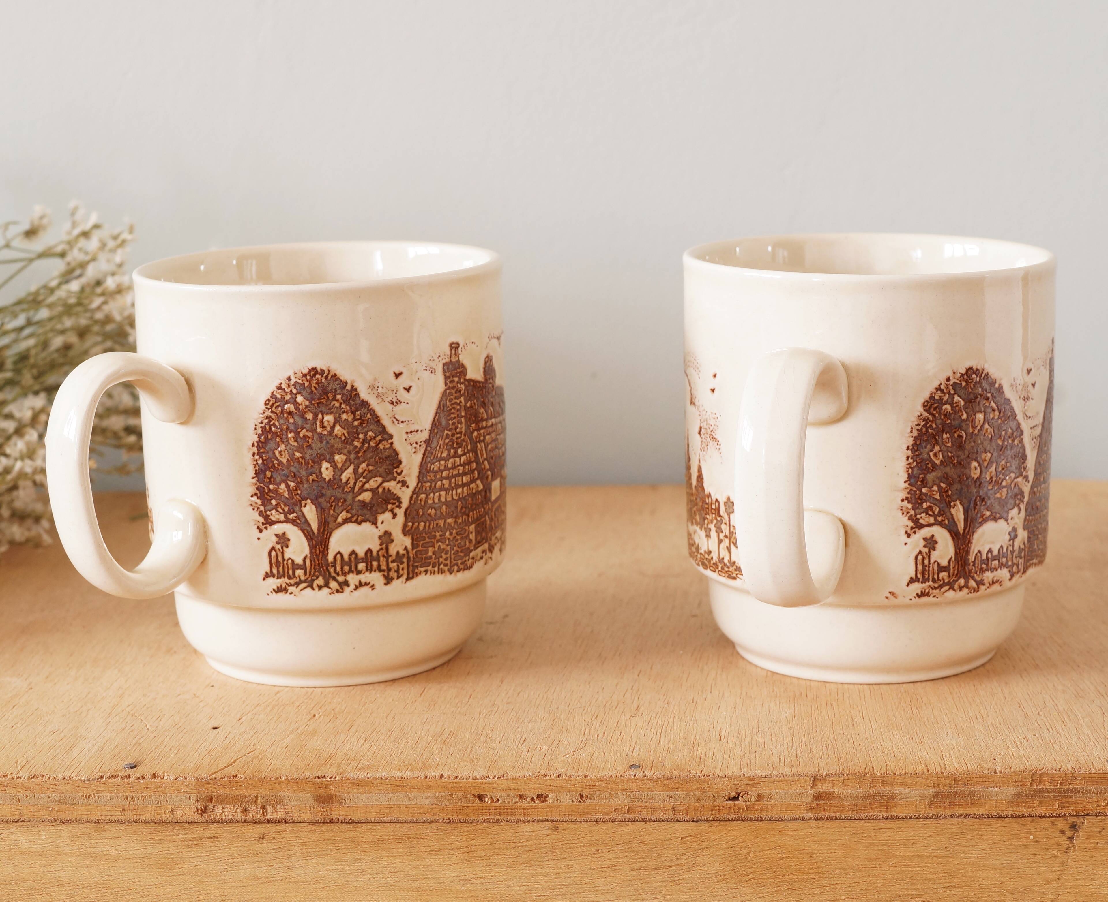 Pair of stoneware cups Made in England