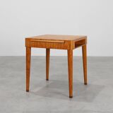 Art Deco Birch‑Veneered Side Table with Drawer, France 1920s