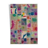 Handwoven turkish contemporary 203 cm x 302 cm multicolor patchwork carpet