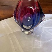 Small Bohemian Glass Vase by Josef Hospodka Vintage 1970s Czech