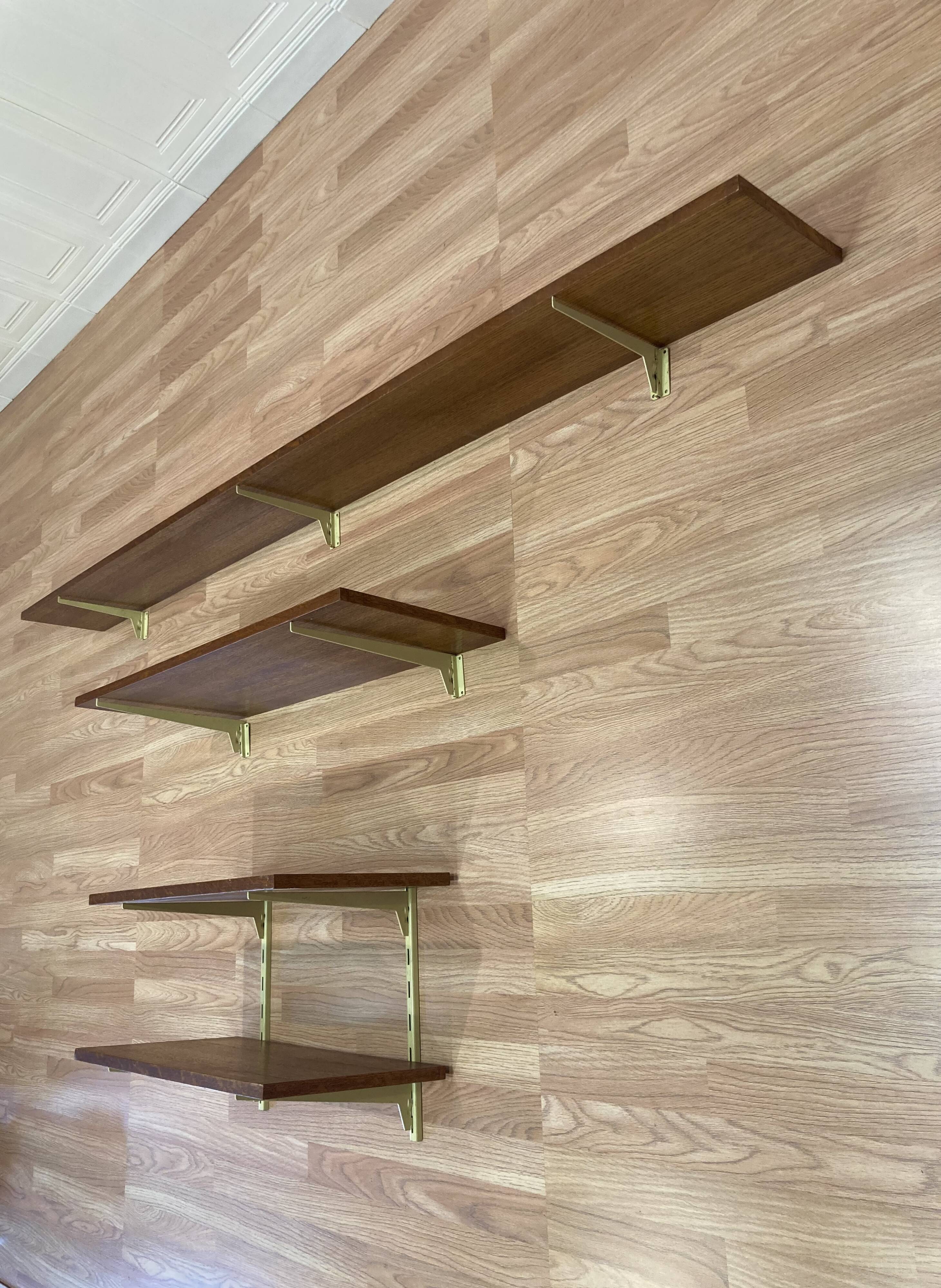 Set of oak shelves, 1950s design.