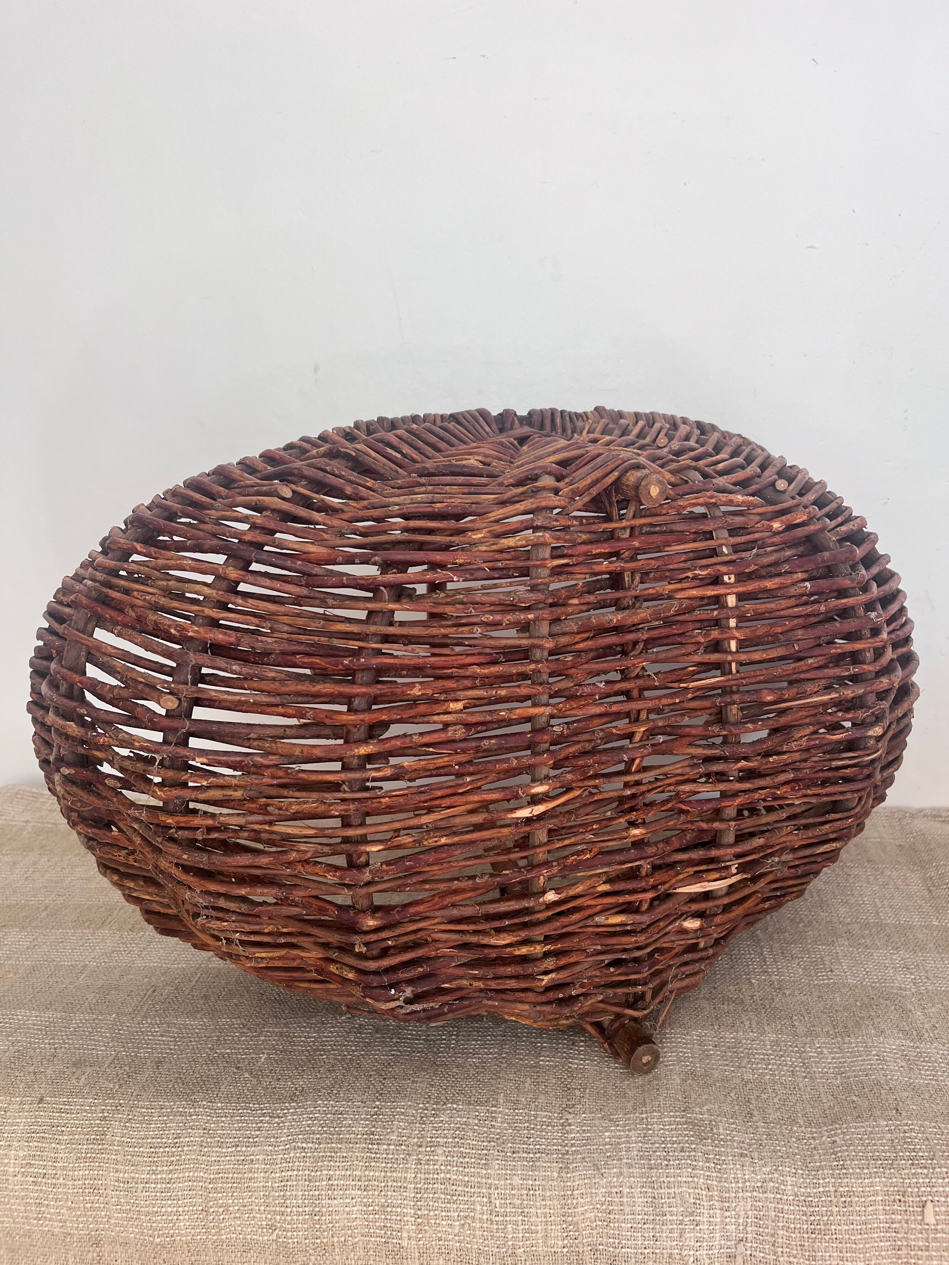 Woven wicker basket, folk art