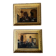 Pair of paintings, animated family scenes, oils on canvas, early 19th century
