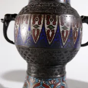 Pair of Japanese bronze cloisonné vases – 19th century