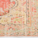 Peach red & beige handmade vintage rug, 175x251cm